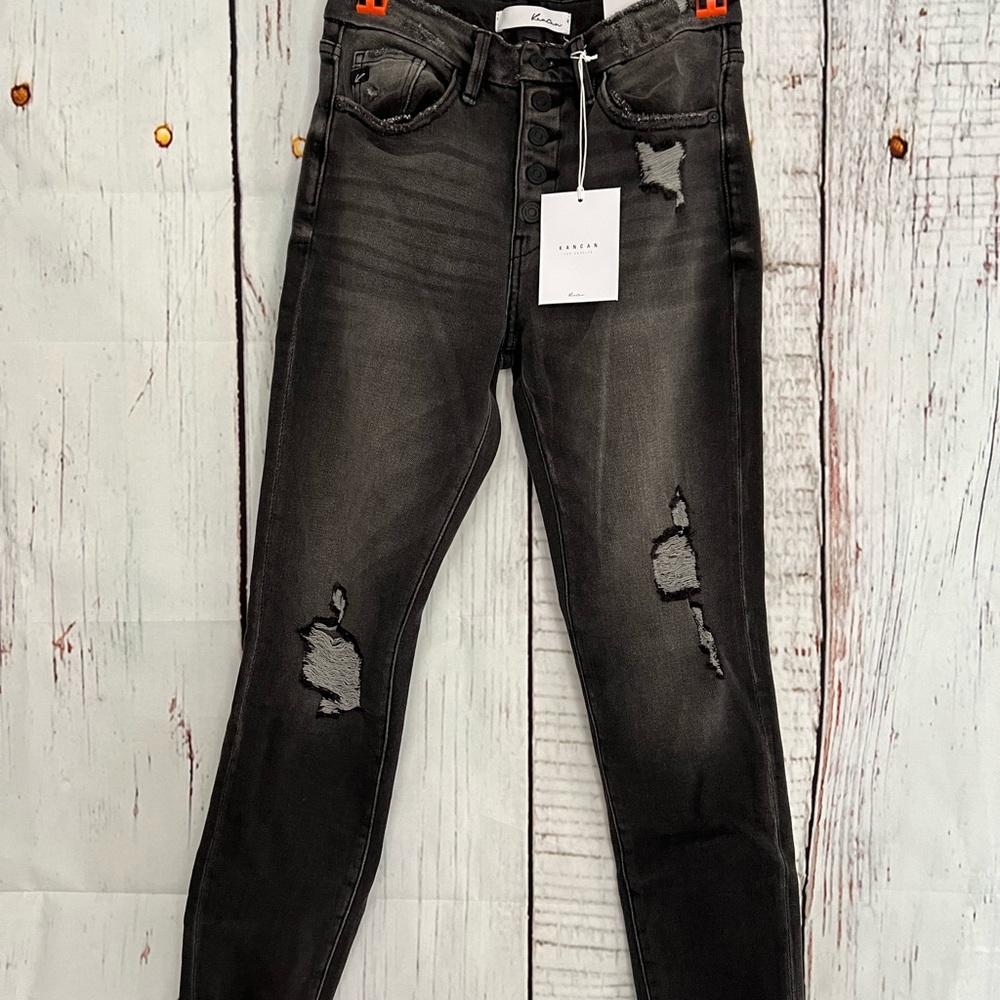 KanCan Cassidy high rise ankle distressed jeans